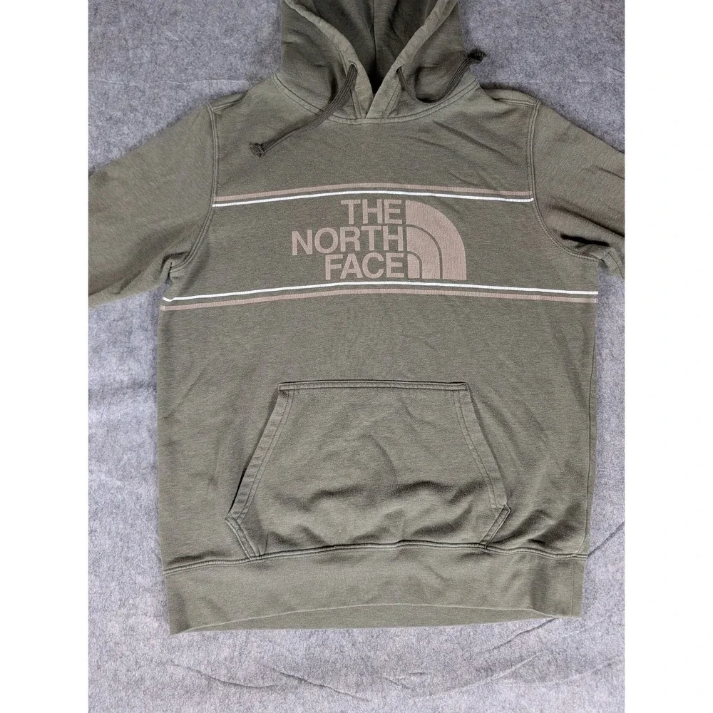 The North Face Mens Olive‎ Green Heathered Logo Pullover Hoodie 5055